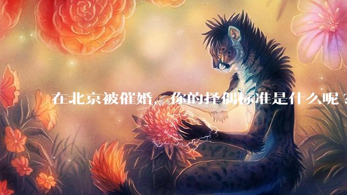 在北京被催婚，你的择偶标准是什么呢?